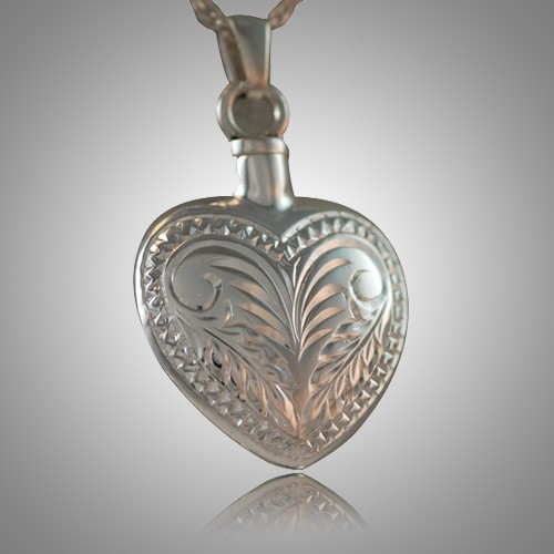 Etched Heart Keepsake Pendant